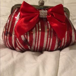 Cocktail handbag - Red and silver